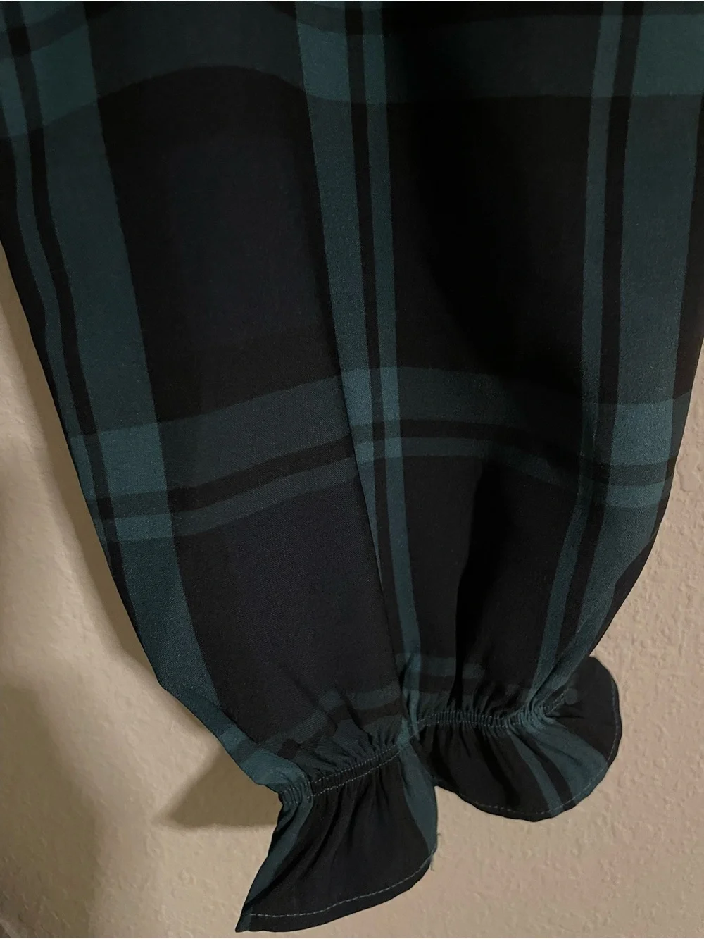 J Crew Green Black Tartan Plaid Ruffle Puff Sleeve Dress Size Small NWT